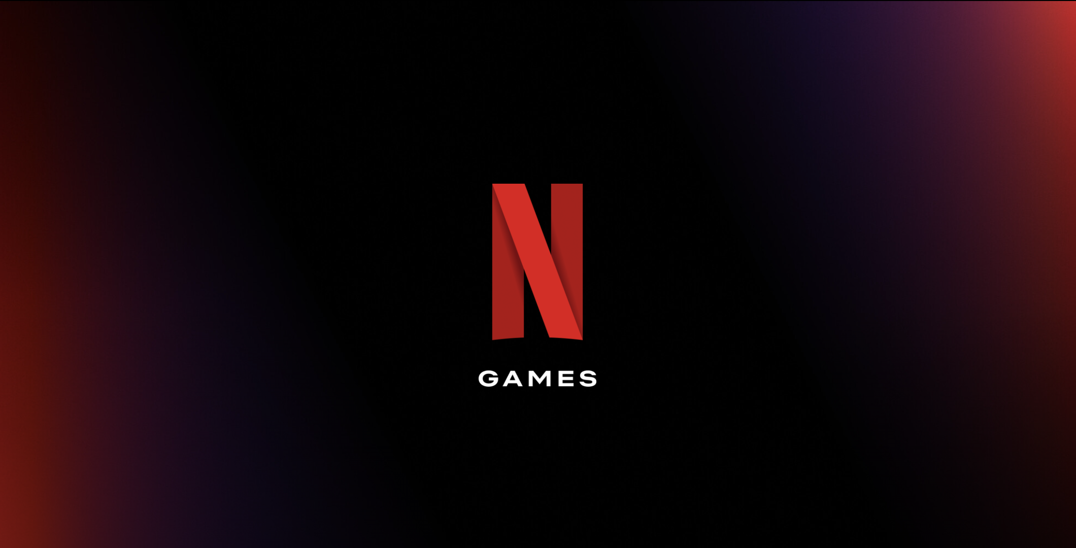 Netflix Games logo — the Netflix N logo above the word GAMES on a dark background with red and purple gradient lighting